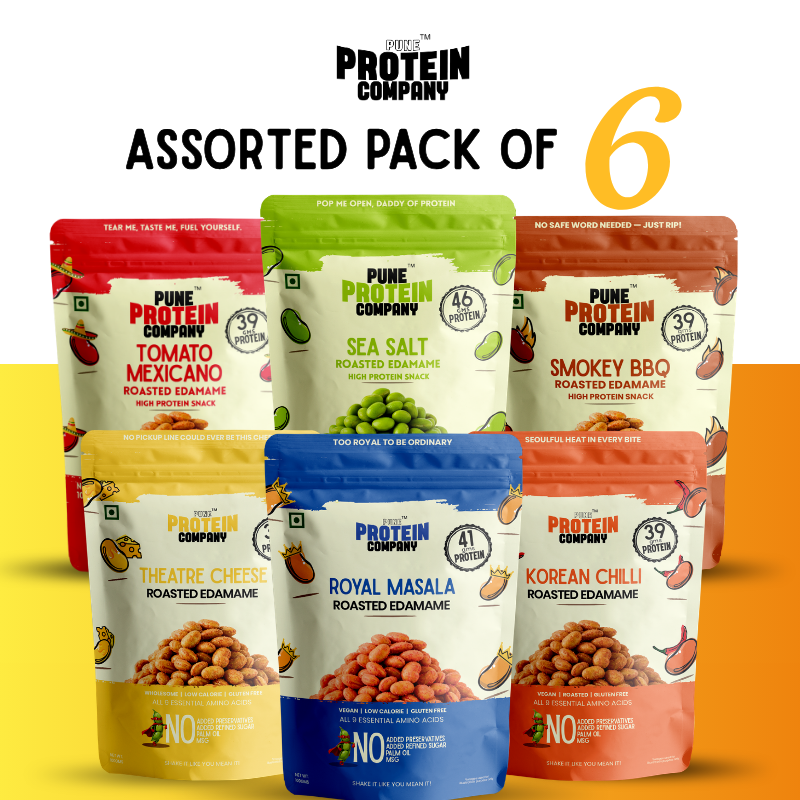 ASSORTED BUNDLE OF 6 ROASTED EDAMAME